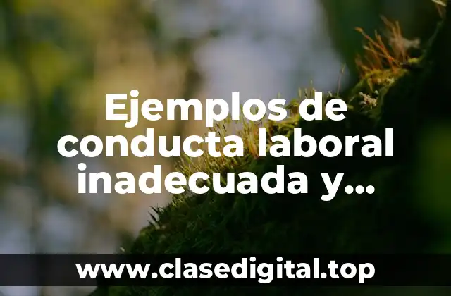 Ejemplos de conducta laboral inadecuada y soluciones