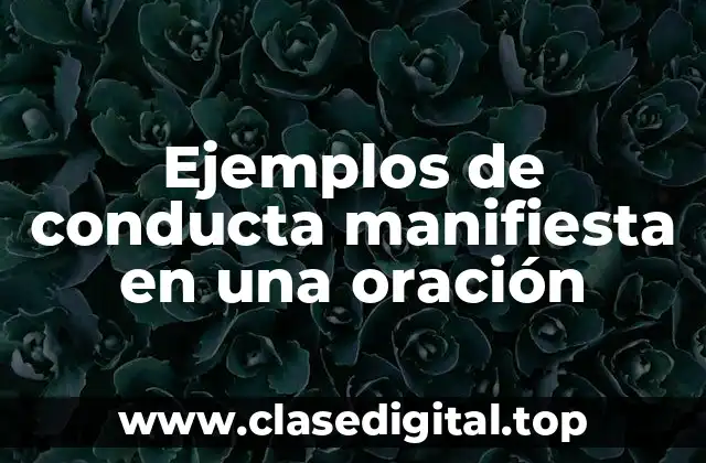 Ejemplos de conducta manifiesta en una oración
