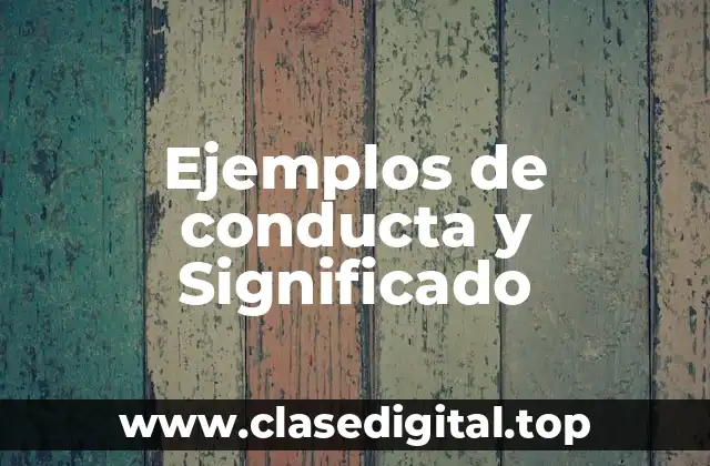 Ejemplos de conducta y Significado