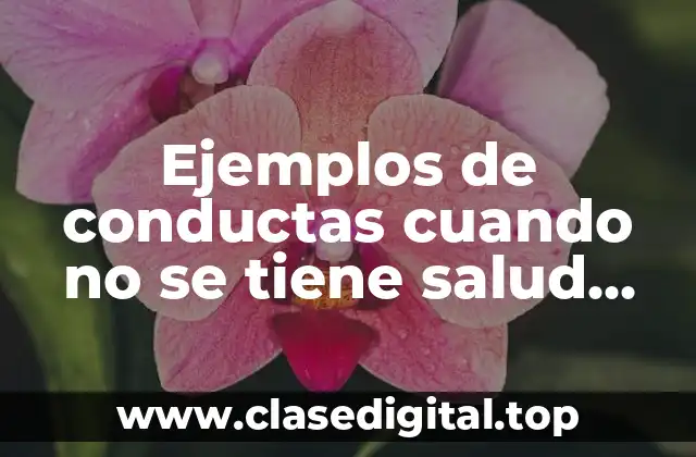 Ejemplos de conductas cuando no se tiene salud sexual y Significado