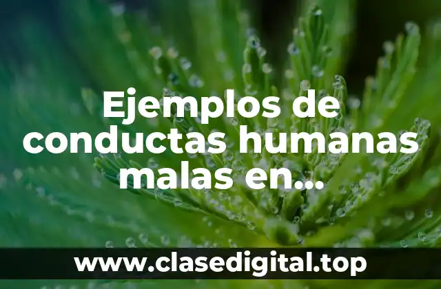 Ejemplos de conductas humanas malas en alcoholismo