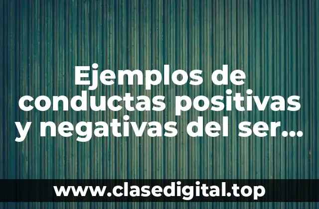 Ejemplos de conductas positivas y negativas del ser humano
