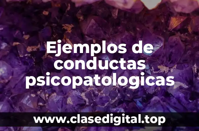 Ejemplos de conductas psicopatologicas