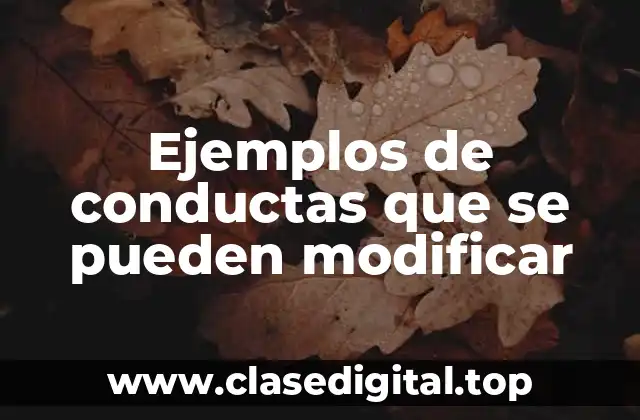 Ejemplos de conductas que se pueden modificar