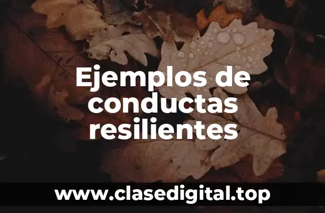 Ejemplos de conductas resilientes