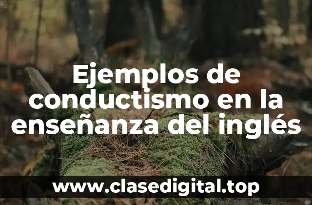Ejemplos de conductismo en la enseñanza del inglés