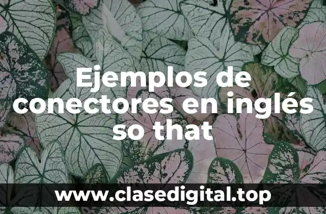 Ejemplos de conectores en inglés so that