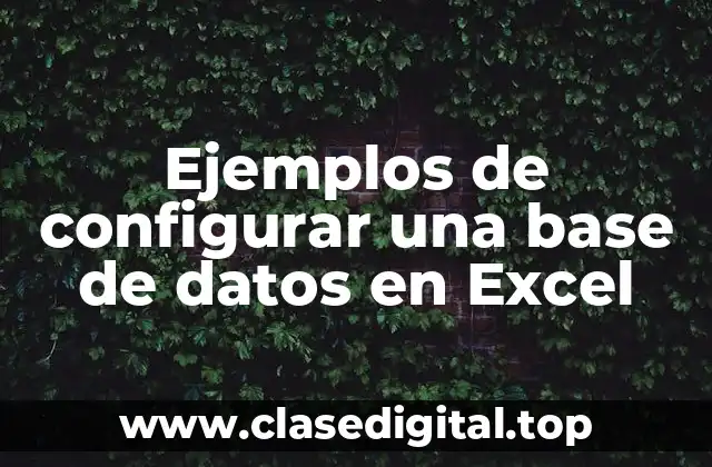 Ejemplos de configurar una base de datos en Excel
