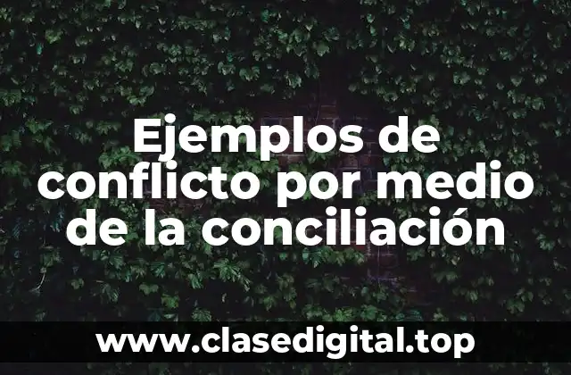 Ejemplos de conflicto por medio de la conciliación