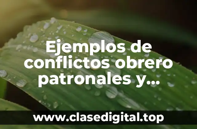 Ejemplos de conflictos obrero patronales y Significado