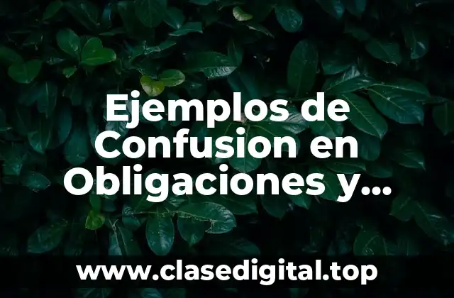 Ejemplos de Confusion en Obligaciones y Significado
