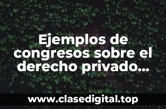 Ejemplos de congresos sobre el derecho privado internacional y Significado