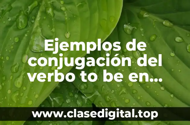 Ejemplos de conjugación del verbo to be en presente