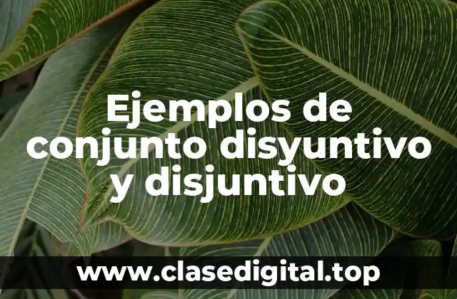Ejemplos de conjunto disyuntivo y disjuntivo