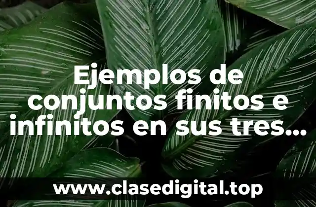 Ejemplos de conjuntos finitos e infinitos en sus tres formas