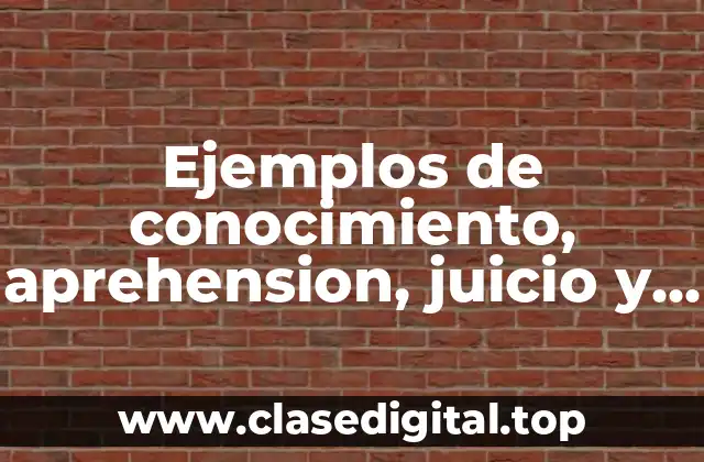 Ejemplos de conocimiento, aprehension, juicio y raciocinio