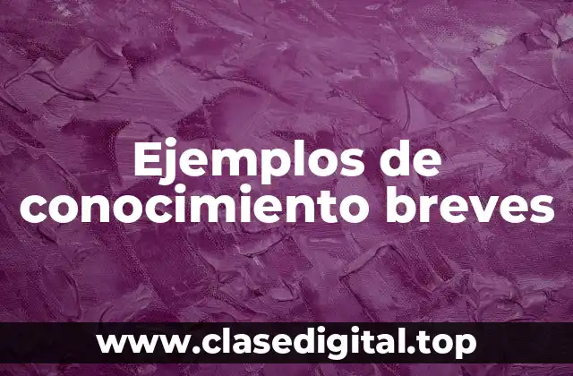 Ejemplos de conocimiento breves