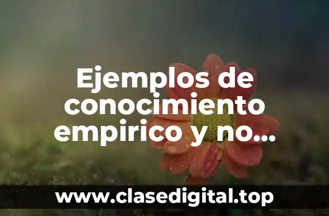 Ejemplos de conocimiento empirico y no empirico