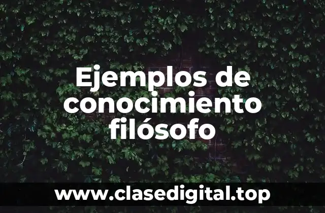 Ejemplos de conocimiento filósofo