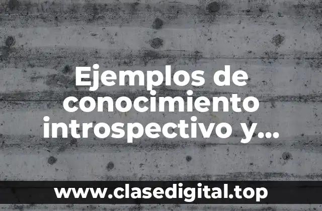 Ejemplos de conocimiento introspectivo y Significado