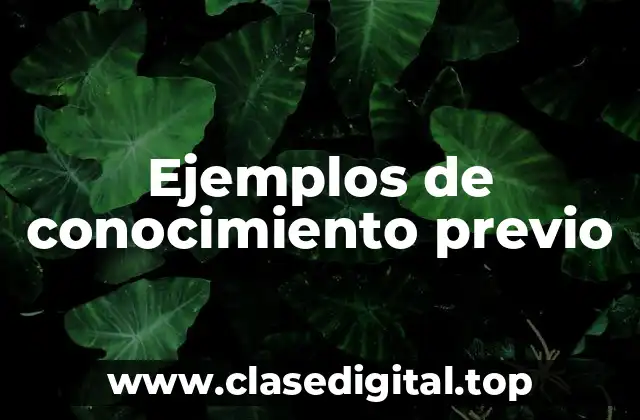 Ejemplos de conocimiento previo