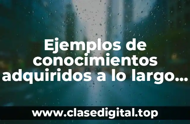 Ejemplos de conocimientos adquiridos a lo largo de la vida