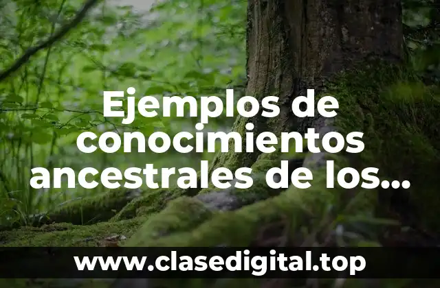Ejemplos de conocimientos ancestrales de los pueblos indígenas