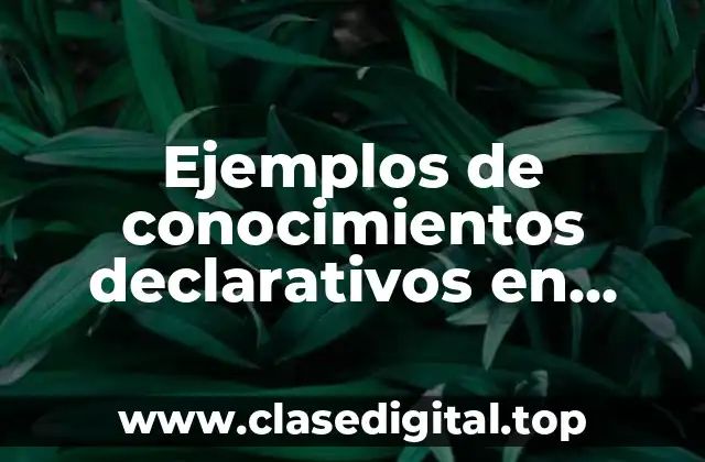 Ejemplos de conocimientos declarativos en ciencias naturales para niños y Significado