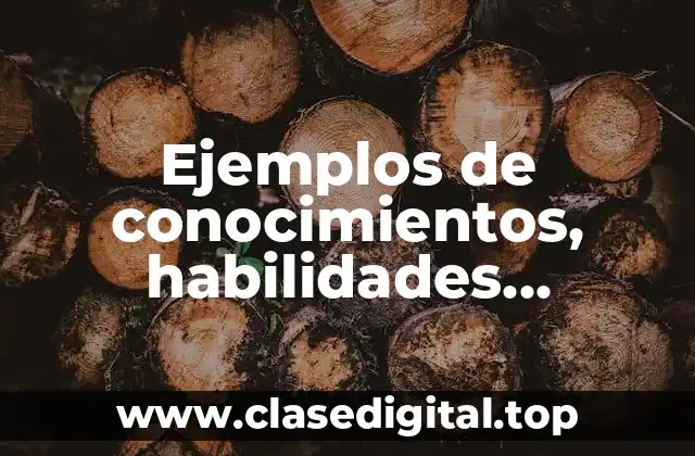 Ejemplos de conocimientos, habilidades, actitudes y valores