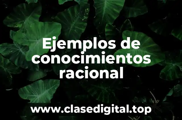 Ejemplos de conocimientos racional