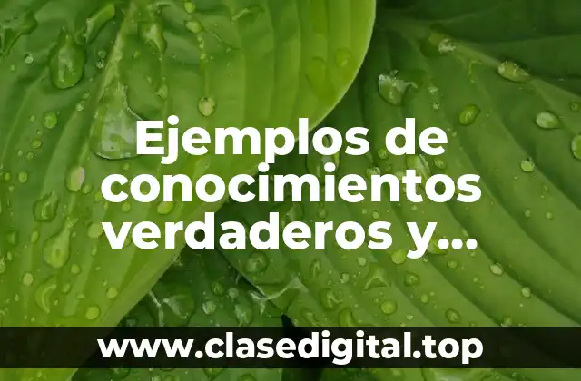 Ejemplos de conocimientos verdaderos