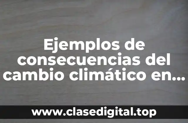 Ejemplos de consecuencias del cambio climático en la vida cotidiana