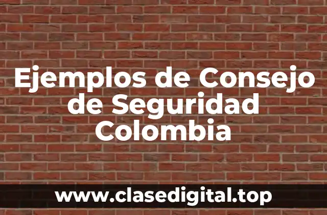 Ejemplos de Consejo de Seguridad Colombia