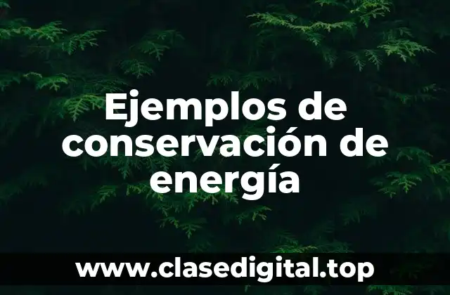 Ejemplos de conservación de energía