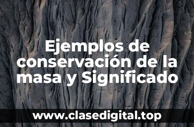 Ejemplos de conservación de la masa y Significado