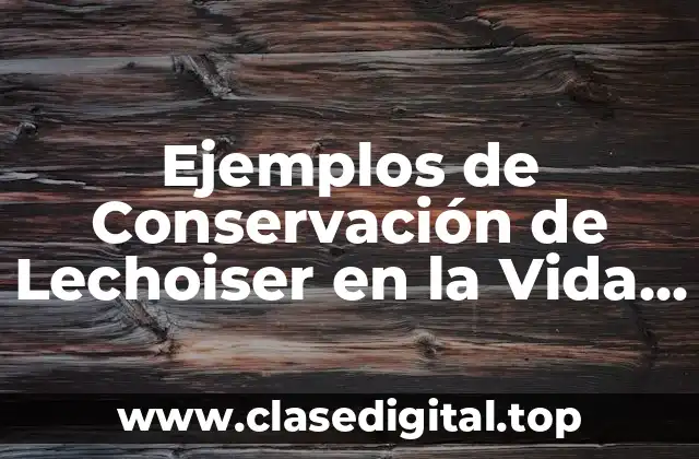 Ejemplos de Conservación de Lechoiser