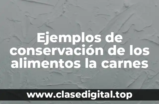 Ejemplos de conservación de los alimentos la carnes