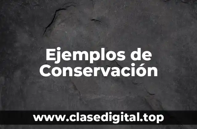 Ejemplos de Conservación