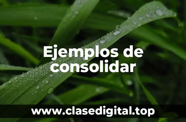 Ejemplos de consolidar