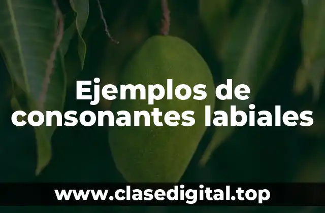 Ejemplos de consonantes labiales