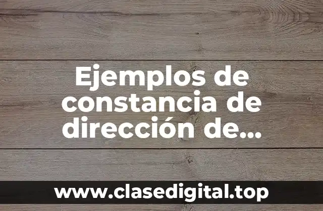 Ejemplos de constancia de dirección de proyecto