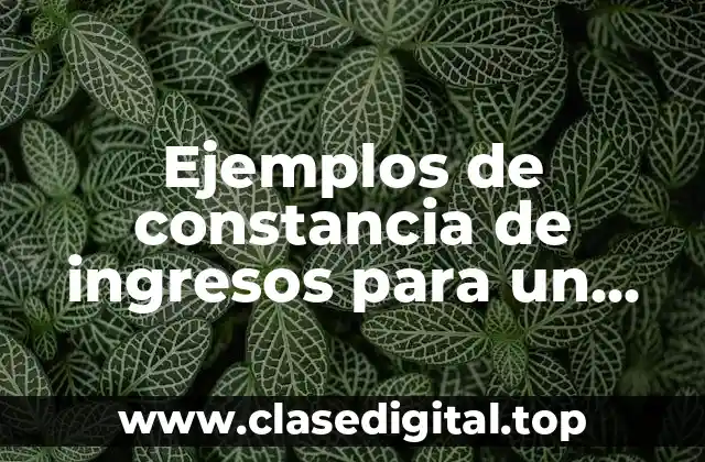 Ejemplos de constancia de ingresos para un prestamo