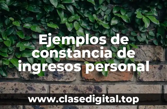 Ejemplos de constancia de ingresos personal