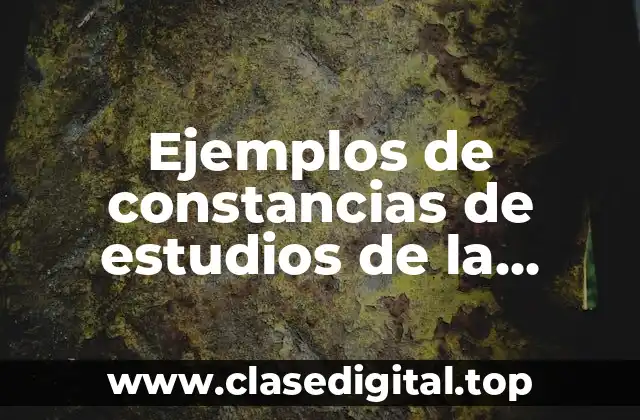 Ejemplos de constancias de estudios de la universidad