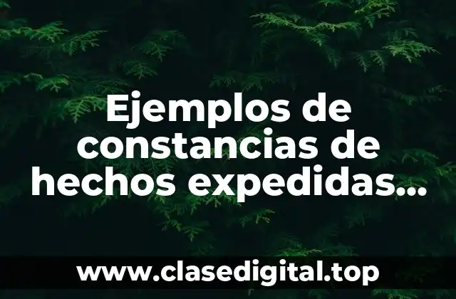 Ejemplos de constancias de hechos expedidas por un delegado