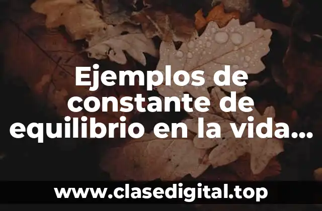 Ejemplos de constante de equilibrio en la vida cotidiana