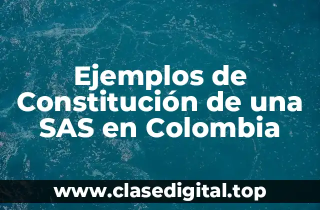 Ejemplos de Constitución de una SAS en Colombia