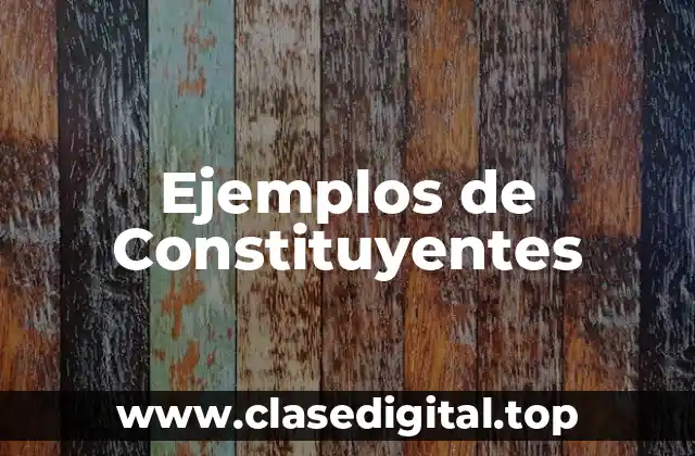 Ejemplos de Constituyentes