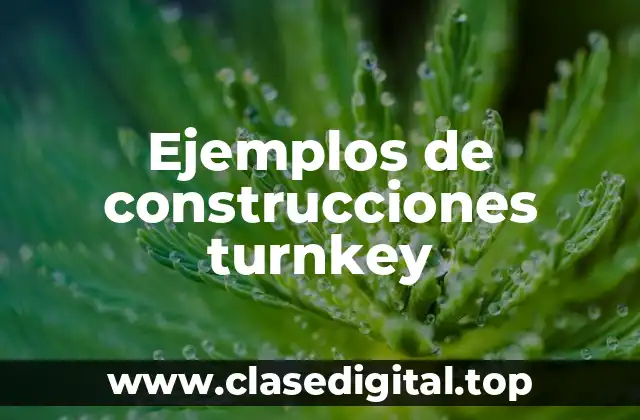Ejemplos de construcciones turnkey