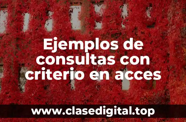 Ejemplos de consultas con criterio en acces